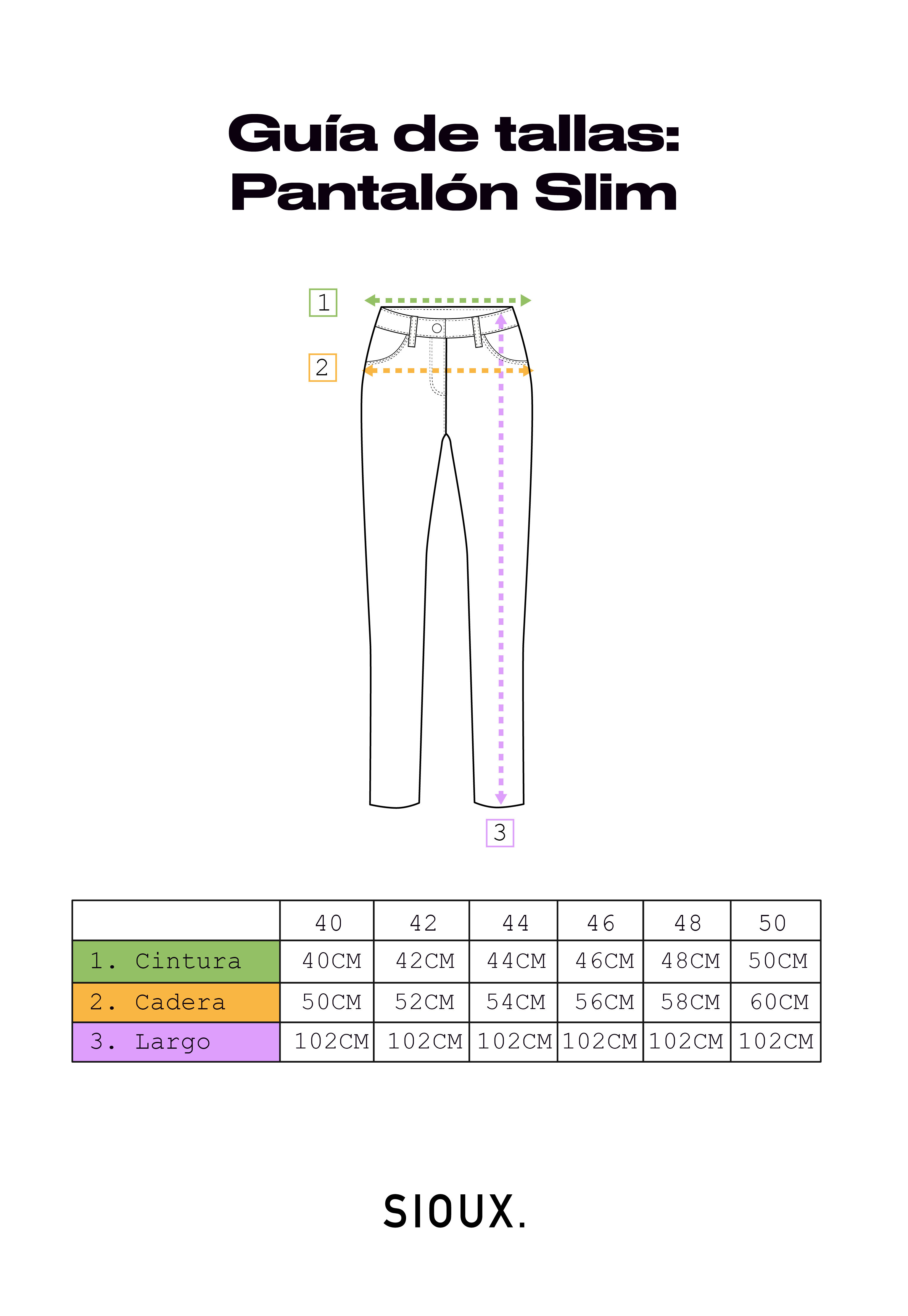 Talla 42 pantalon discount hombre en cm